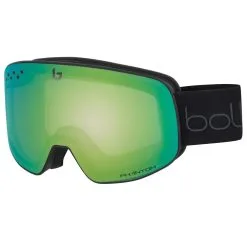 Masque De Ski Bolle Nevada Matte Black & Green Diagonal Phantom Green Emerald